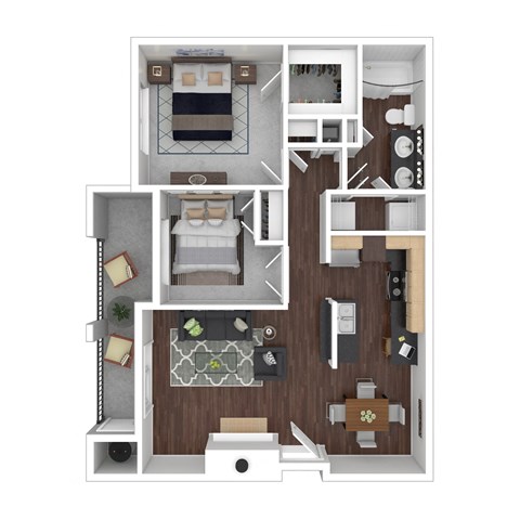 bedroom floor plan an in 3d